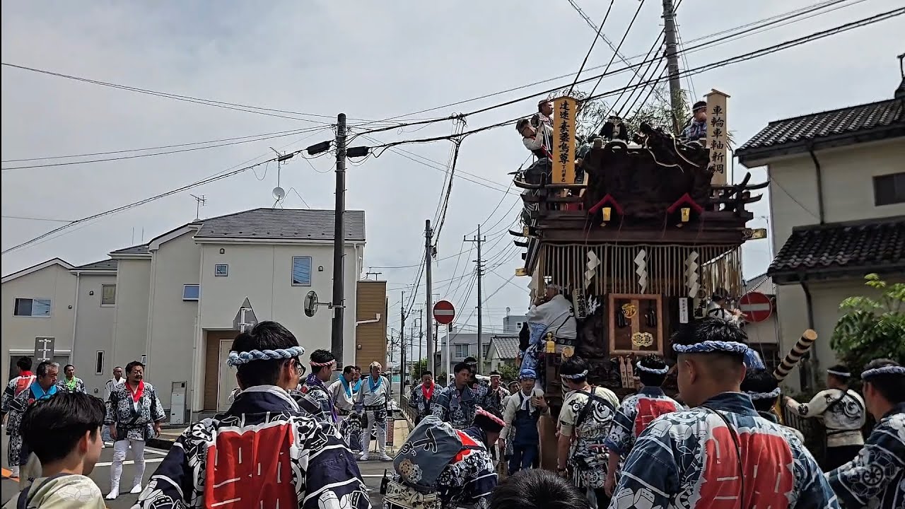 2025/5/5 下川岸 車輪車軸新調曳き廻し1日目午前 山車蔵～水戸証券まで