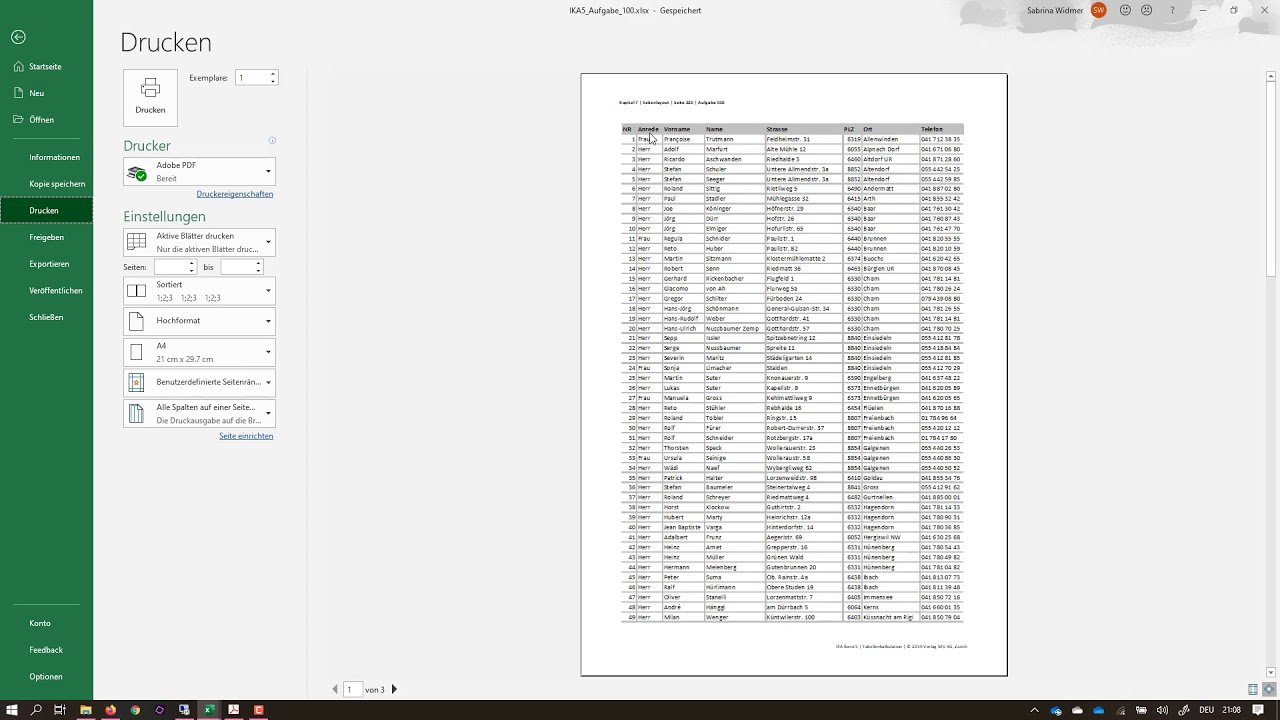 Seitenlayout und Druckeinstellungen in Excel