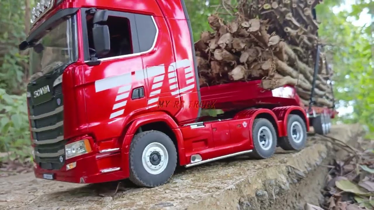 RC Truck Scania 770S Extreme Overload Test | Huina 1501 Trailer on Steep Terrain
