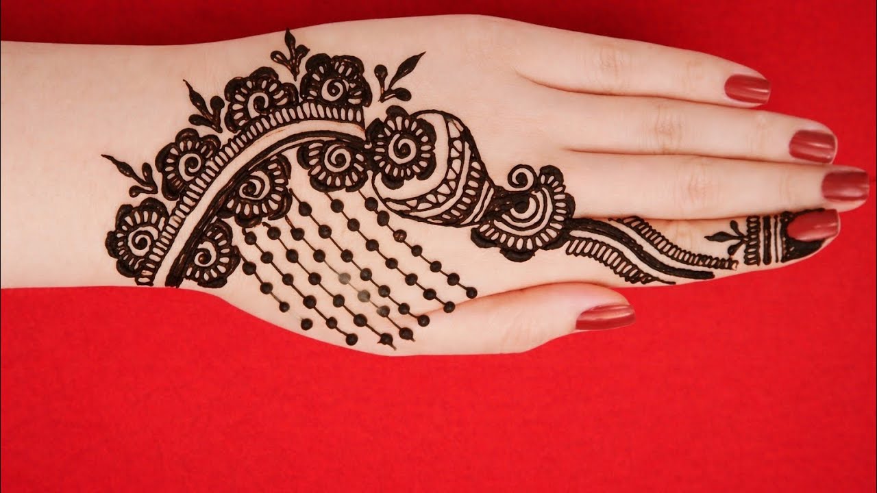 Very simple unique style mehndi design for back hand|new easy mehndi design 2026 | mehandi designs|