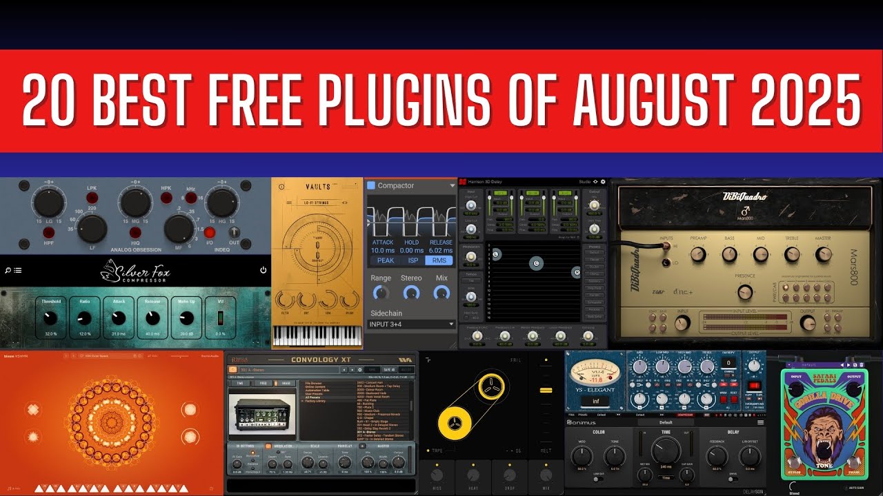 20 BEST FREE Plugins of August 2025(NEW, Update and LIMITED TIME FREE)