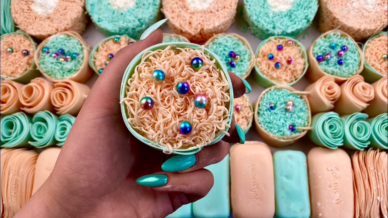 ASMR soap with starch ✨ Cracking soap boxes and soap plates ✨ Cutting soap cubes 🧼