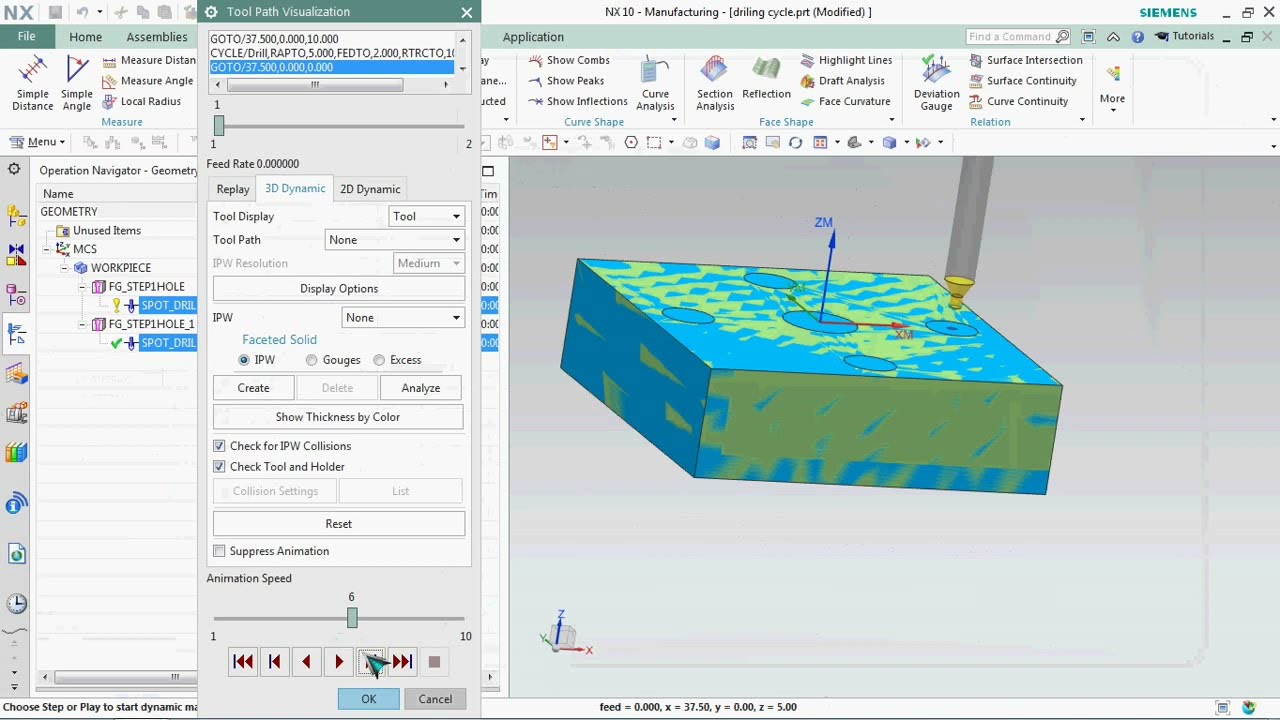 Peck drilling cycle in siemens NX CAM