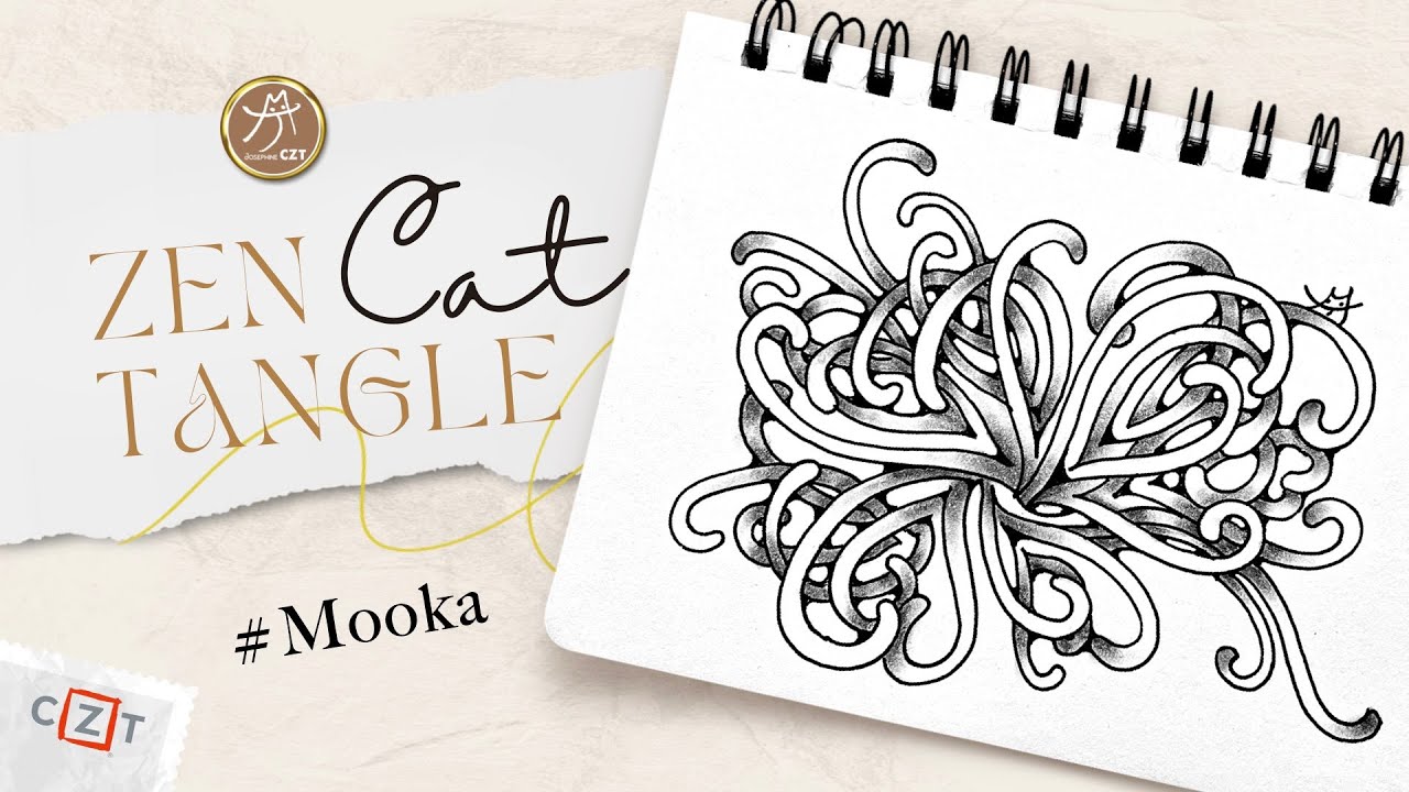 【😽貓筆記】#mooka (original)  #慕卡 (初始版) ❥ #禪繞畫 #禅绕画 #ゼンタングル #젠탱글 #JJ100Daily2024II