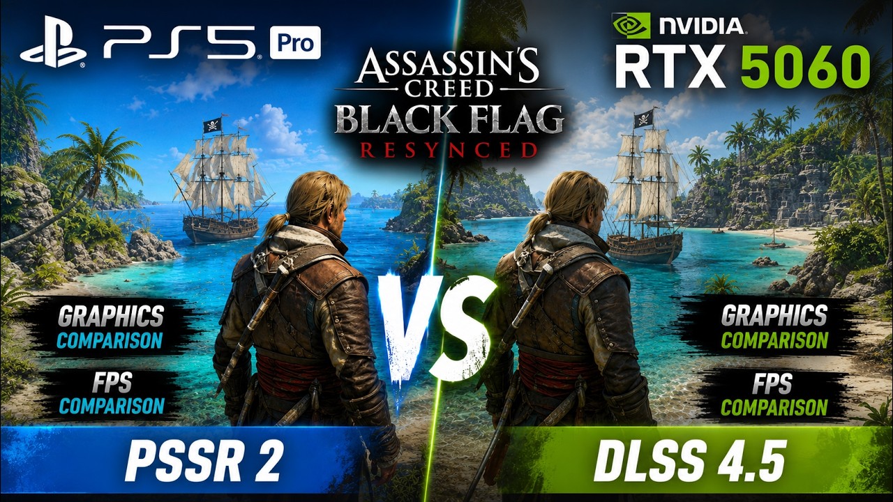 PS5 PRO PSSR2 vs PC RTX 5060 DLSS | AC Black Flag Resynced | Visuals & Performance & Comparison 4K