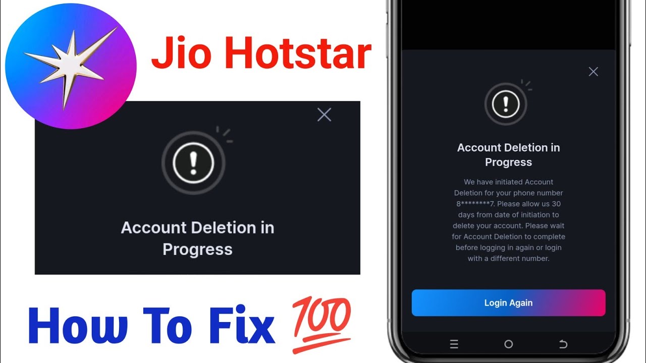 jio hotstar delete account recovery || account deletion in progress jio hotstar problem solve