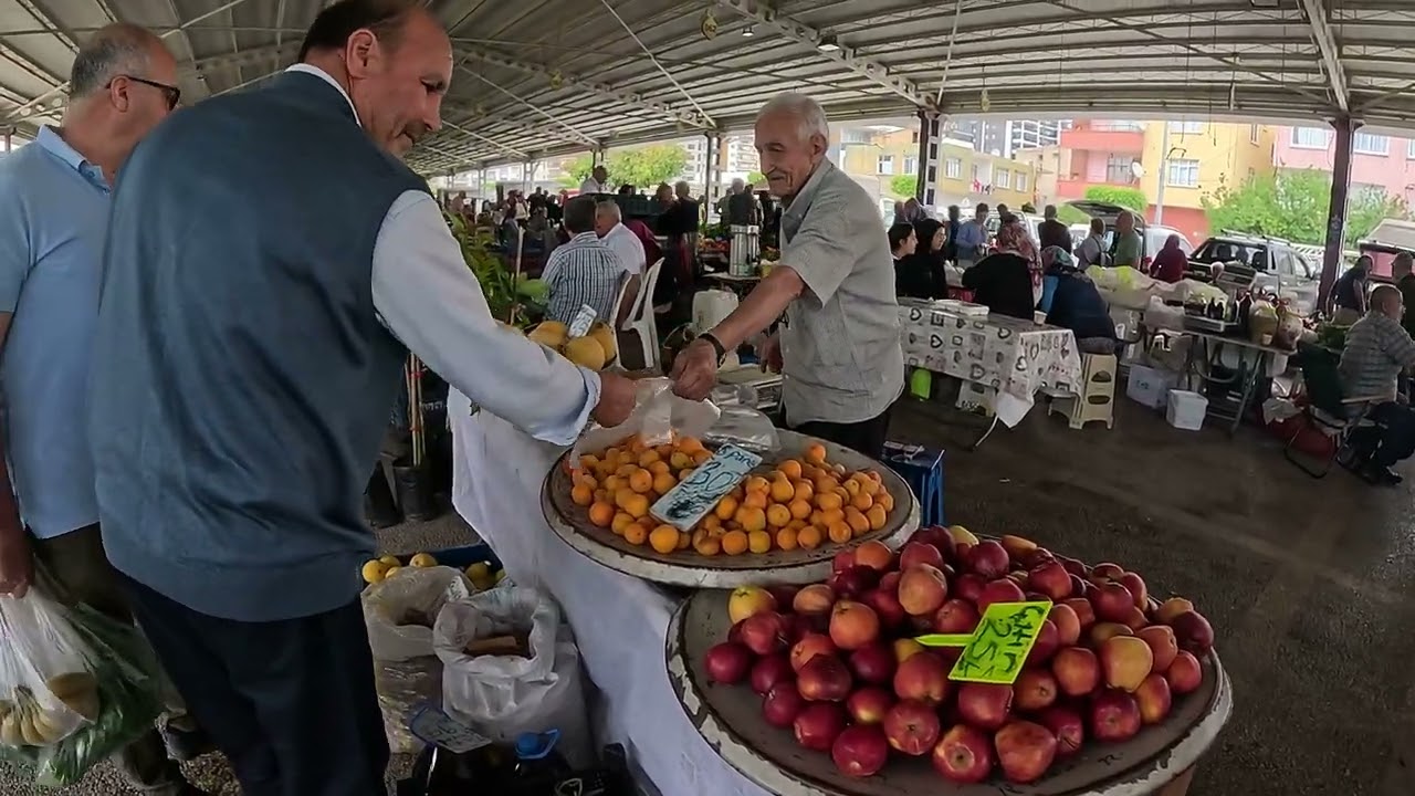 Fruit and vegetable market in Erdemli on May 9, 2024 4K GoPro HERO12 Black. #762