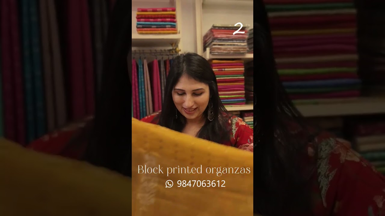 Czarina Boutique | Block Printed Organza| Trending Sarees| Trivandrum Boutique