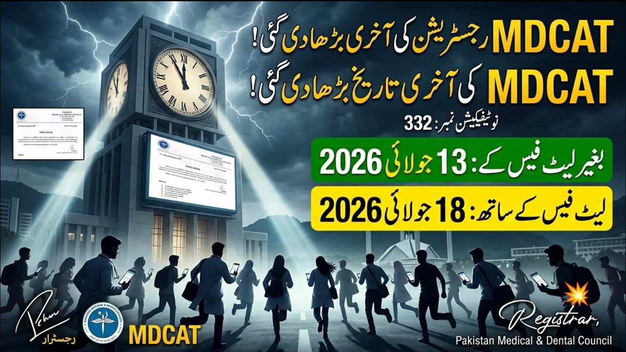 MDCAT 2026 Registration Date Extended! 🚨 PM&DC Official Notice