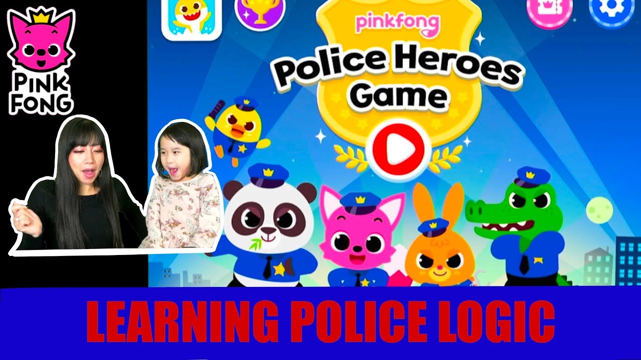 Pinkfong Police Heroes gameplay with Ella and Mommy | Logic test for kids to help find the bad guys!