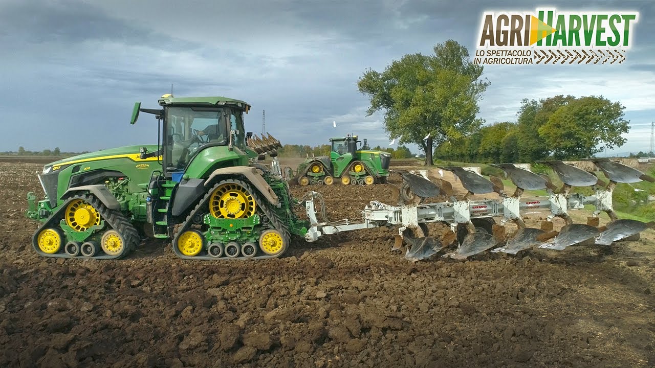 JOHN DEERE 8RX 370 + 9RX 620 | Ploughing hard in California!