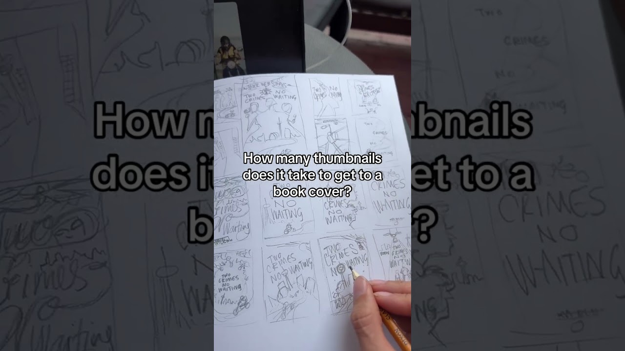 Detective book cover thumbnail sketches