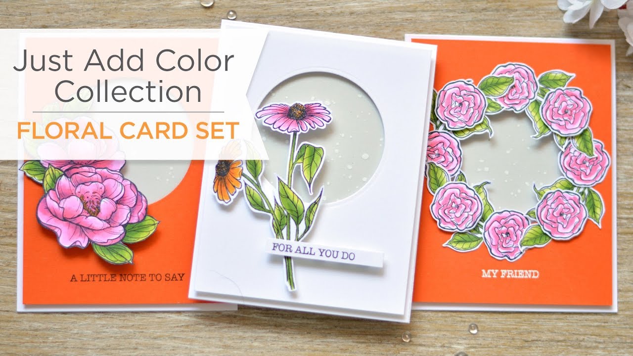 How to Make a Beautiful Floral Gift Card Set with Just Add Color Collection
