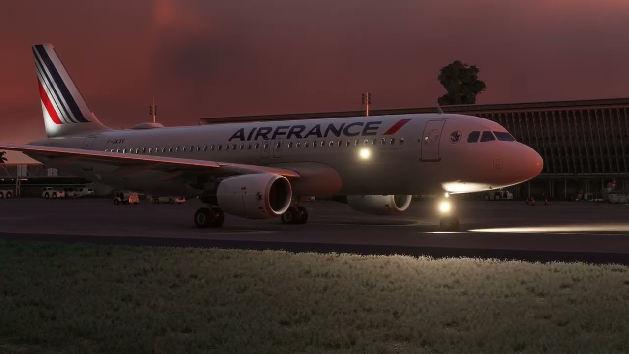 DE POINTE-A-PITRE VERS FORT-DE-FRANCE A L'AUBE AFR600 A320 FENIX