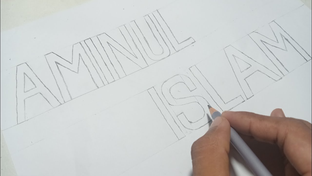 Aminul islam Name art in english | How To Art a Name Beautiful Hand Art | Learn How to Art/Draw