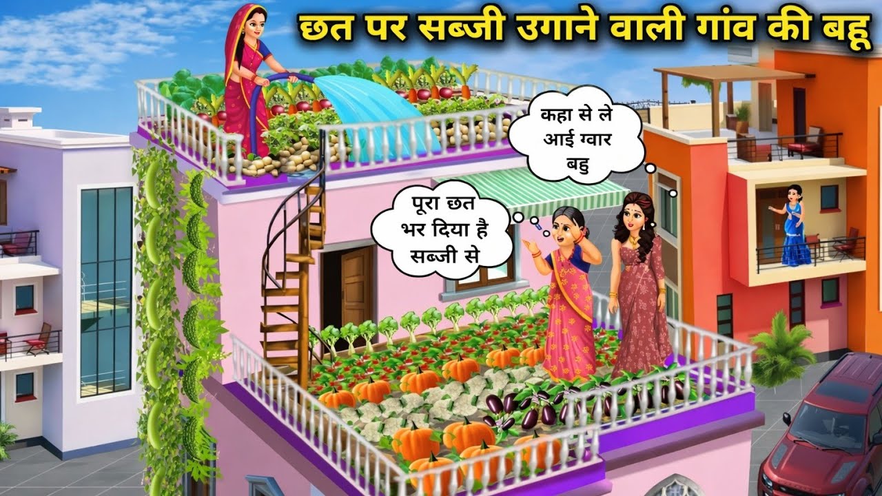 शहरी ससुराल में-छत पर सब्जी उगाने वाली गांव की बहु | Village Daughter-In-LawGrowing Vegetables 