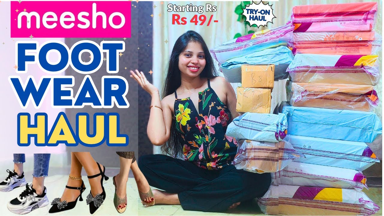 *HUGE* Meesho footwear haul 👠 l Starting RS 49🥰 l trendy & viral heels🔥 l try on haul💕 #meesho