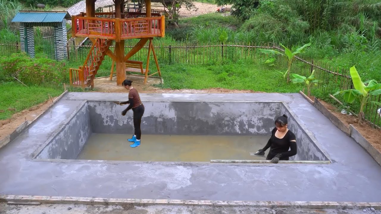 Unbelievable DIY Pool Project | Digging Deep and Building a Brick Swimming Pool Alone