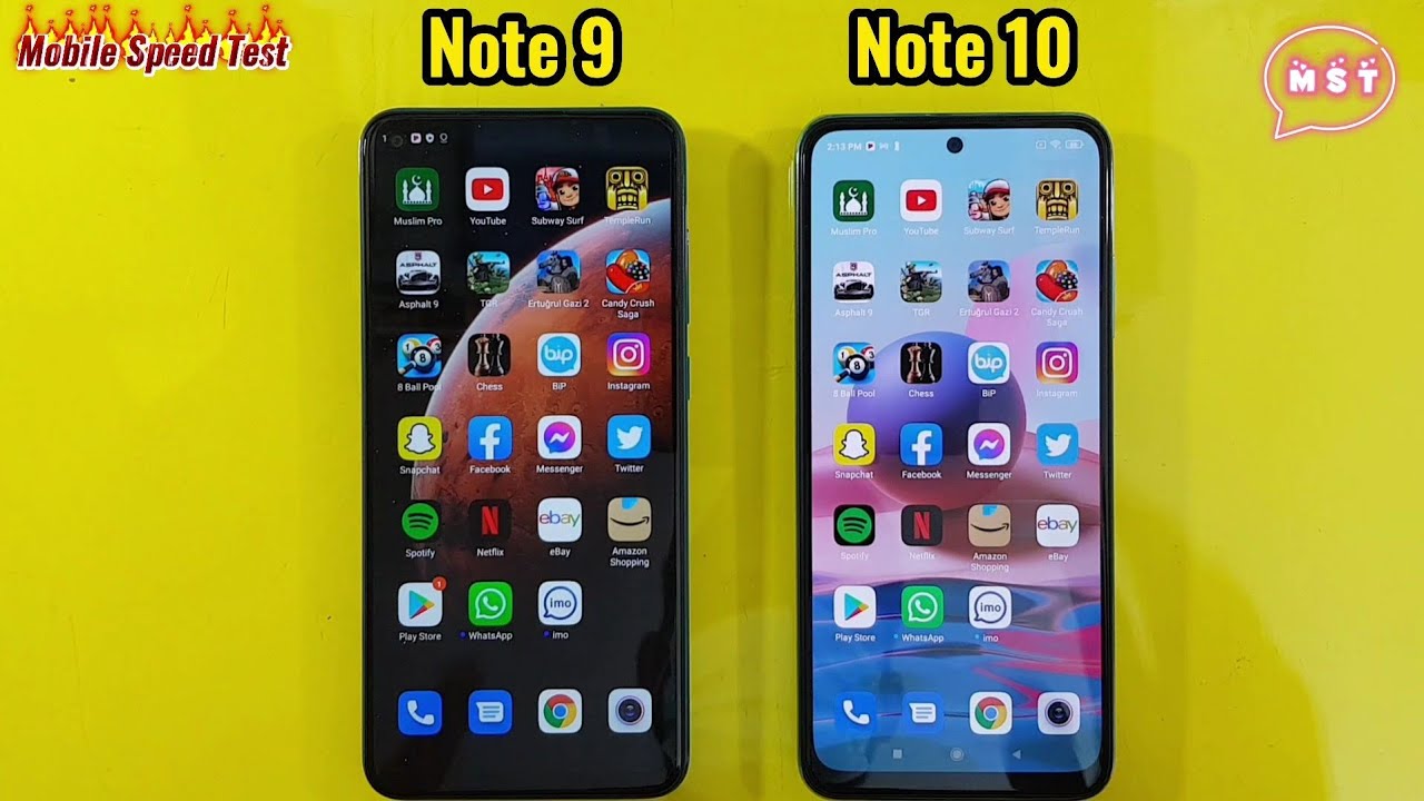 Redmi Note 9 vs Redmi Note 10  Speed Test Comparison MST official