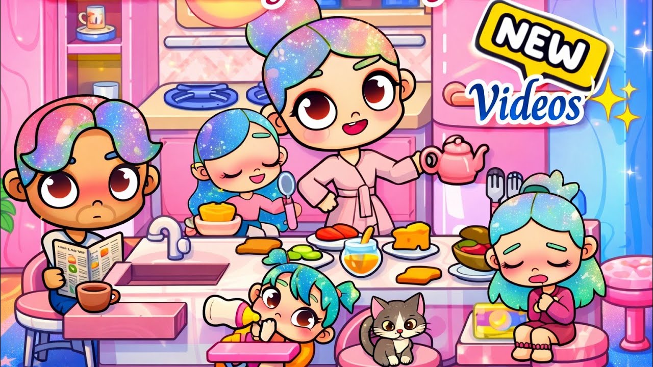 Rainbow Family Daily Routine🌈🥰|Cozy Morning Routine |Toca life world