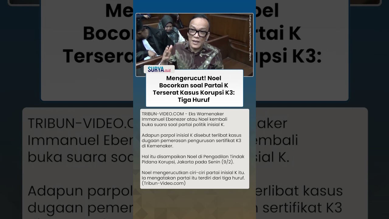 Eks Wamenaker Kembali Buka Suara soal Partai K Terseret Kasus Korupsi K3: Tiga Huruf