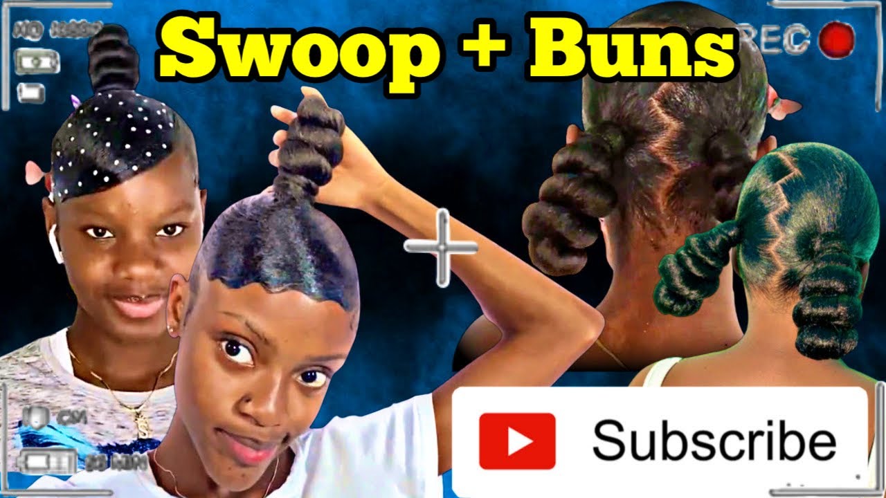 Swoop + 2 Low Buns & Bantu/Top Knot Bun Compilation || Natural & Relaxed Hair