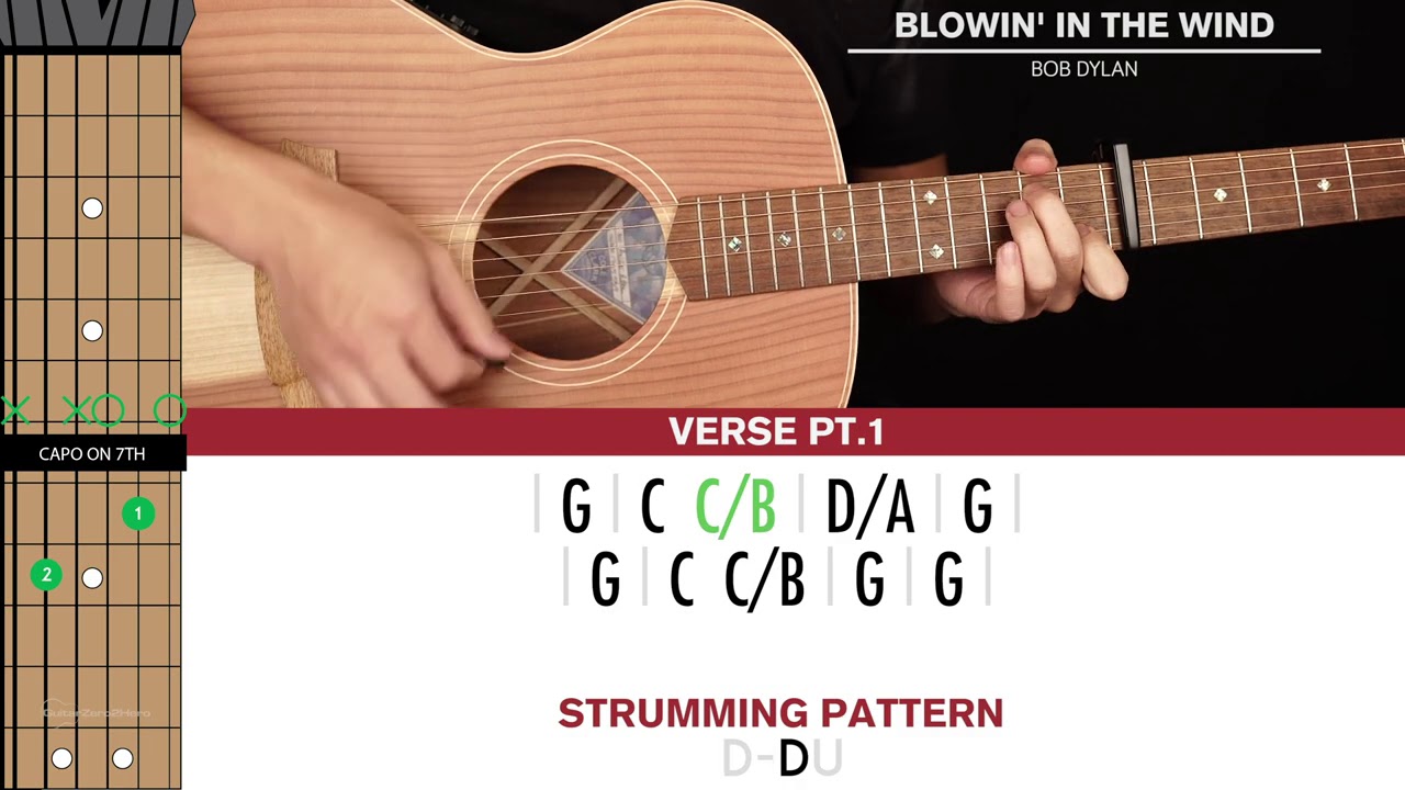 Blowin' In The Wind Guitar Cover Bob Dylan 🎸|Tabs + Chords|