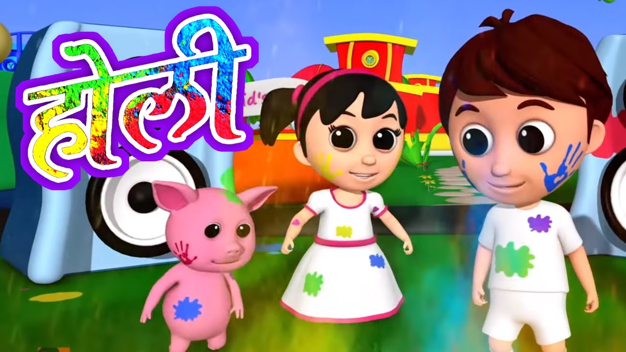 Holi Me Mach Gaya Dhamaal Rhyme In Hindi | Holi Song for Kids
