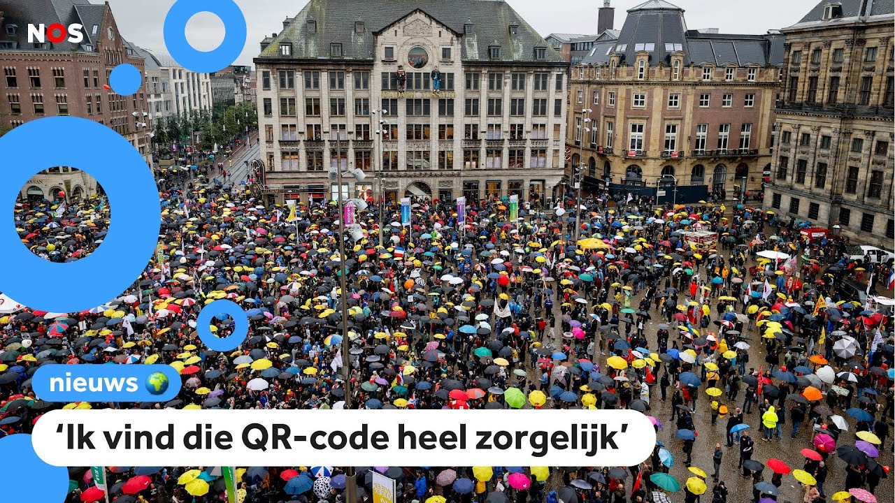 Groot corona-protest in Amsterdam