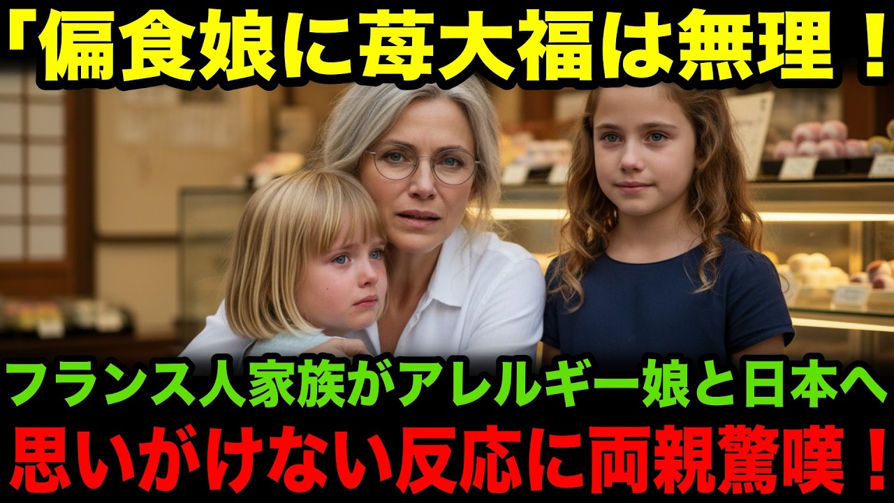 【海外の反応】「娘達は偏食なんだ！苺大福なんて絶対に無理！」初来日の一家が和菓子店へ！偏食の娘が食べたら両親驚愕！