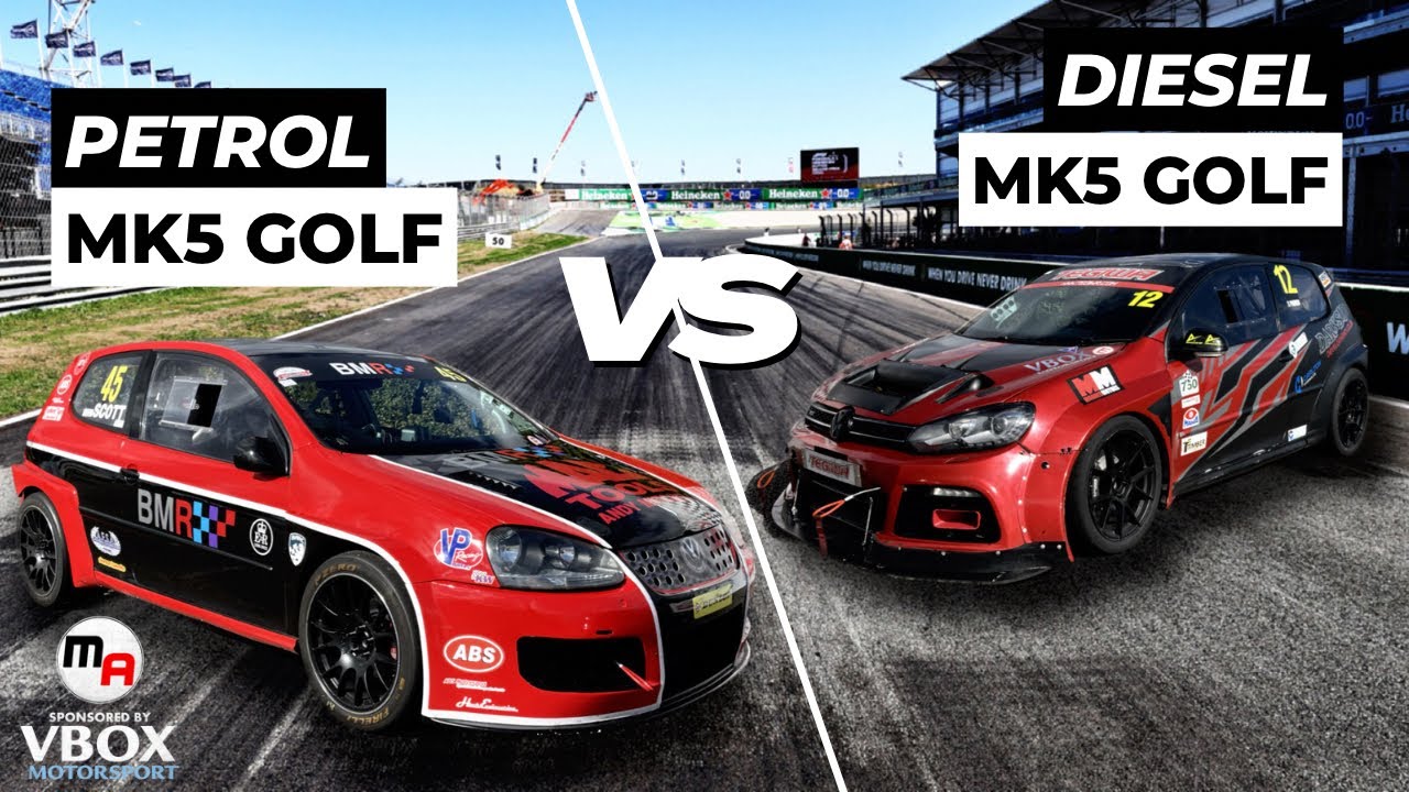 DARKSIDES MK5 VW GOLF DIESEL VS BMR MK5 VW GOLF PETROL - MA TRACK BATTLES