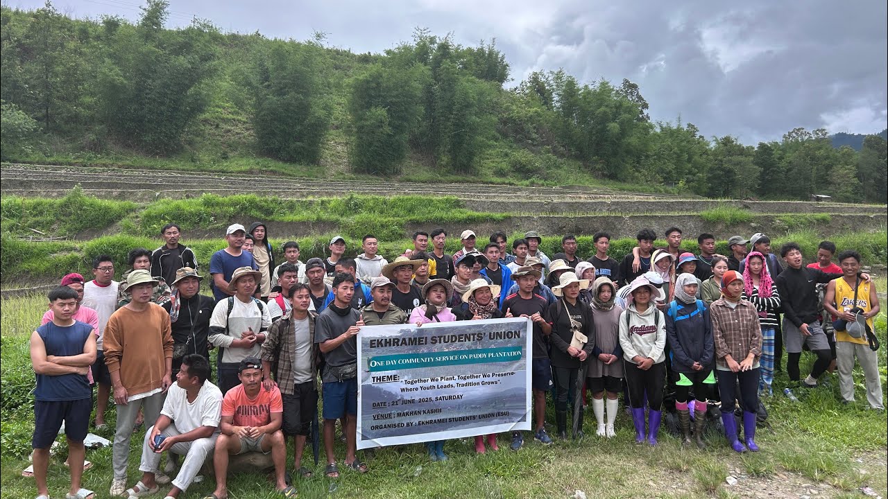 One day community service on paddy plantation/khrasian bros&sis/Manipur village life