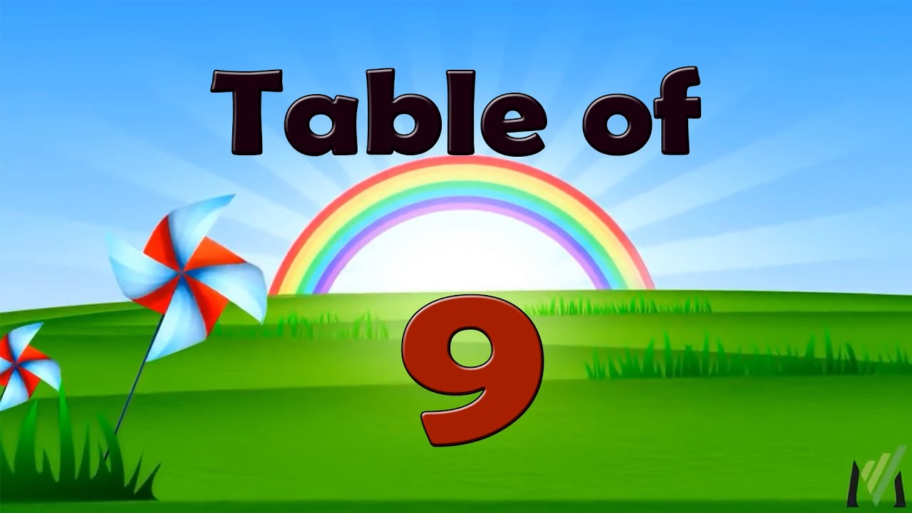 Table of Nine 9 Tables Song - Maths Tables
