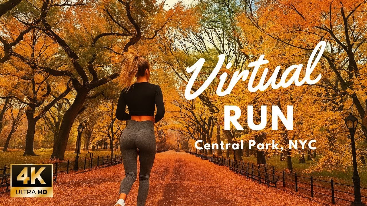 Running Through NYC Central Park on a Perfect Fall Afternoon 4K | Virtual Run w/ Motivational Music