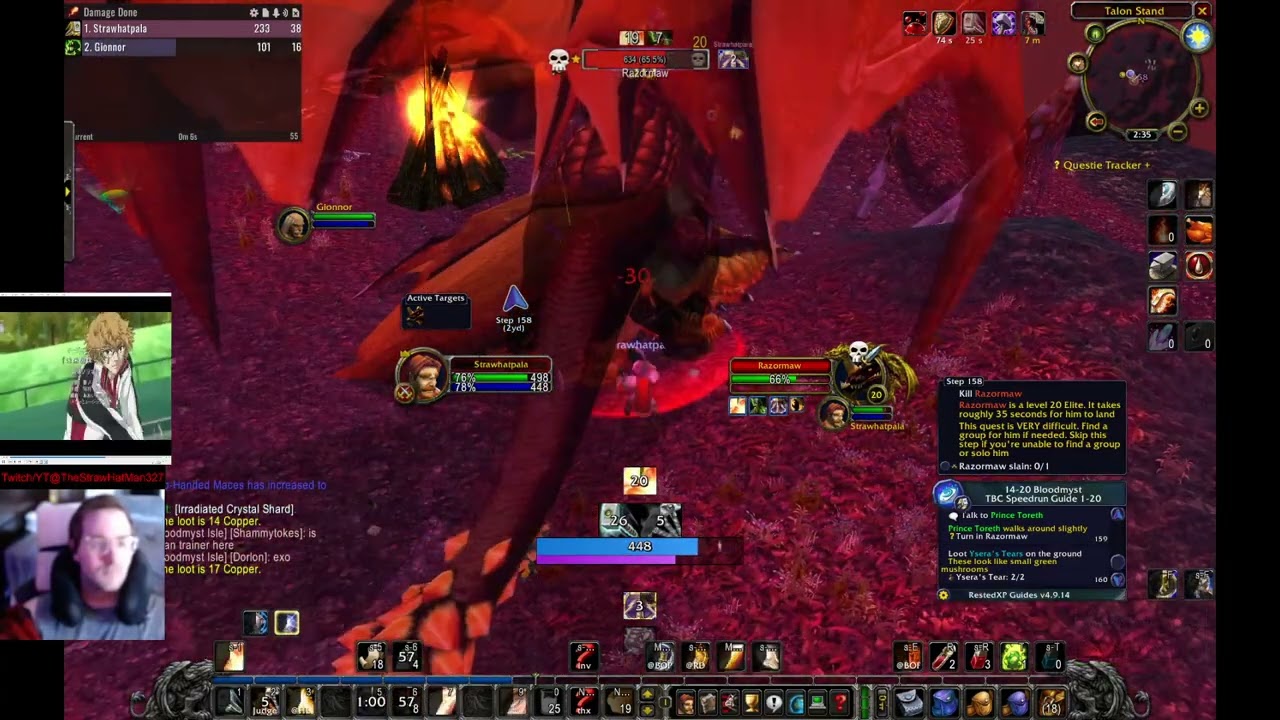 WoW TBC Pala Lock Finished Azuremyst and Darkshore and almost done with Ashenvale Part1