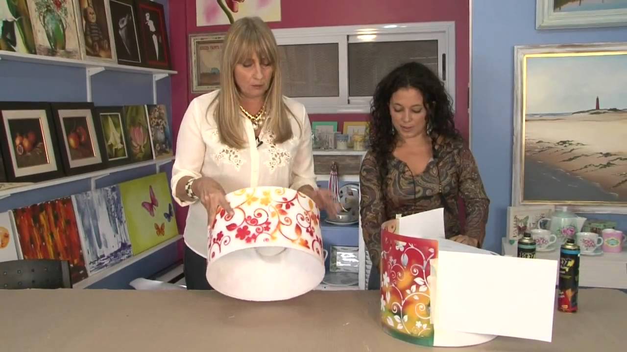 Pintura con aerosoles Kuwait  y  Renovar una pantalla de lampara con  Gimena Dusi