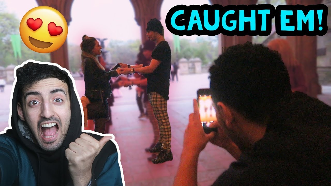 I CAUGHT HIM DOING THIS! (PROPOSING TO STRANGERS)