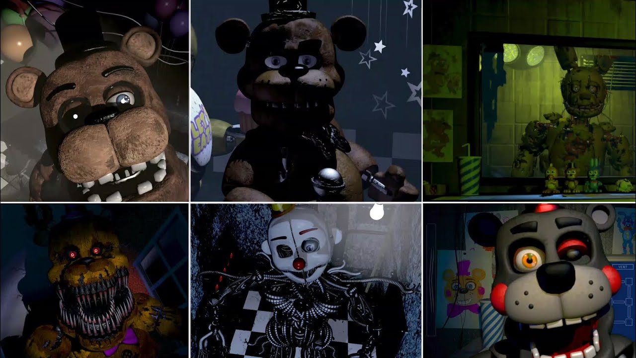 FNaF (1-UCN) All Locations No Static (FULL SERIES)