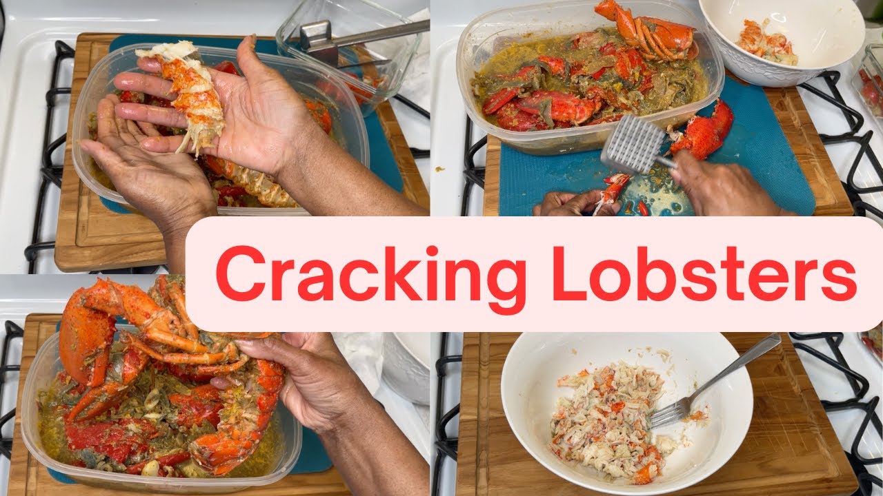 CRACKING LOBSTERS WITH A MEAT TENDERIZER TOOL