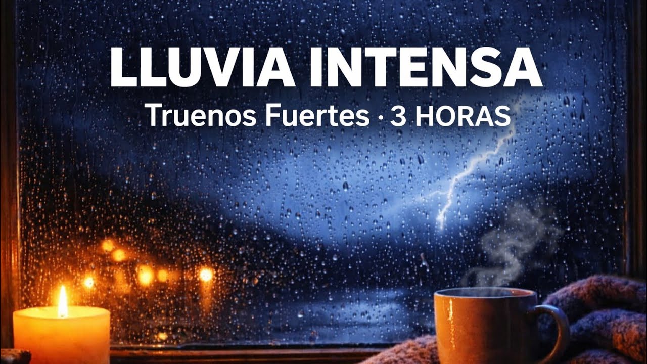 Lluvia Intensa en la Ventana con Truenos Lejanos 🌧️ Sonido Relajante para dormir