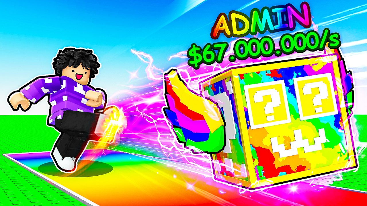 O QU&Atilde;O MAIS FORTE O CHUTE, MAIS DINHEIRO SUA LUCKY BLOCK DA NO ROBLOX
