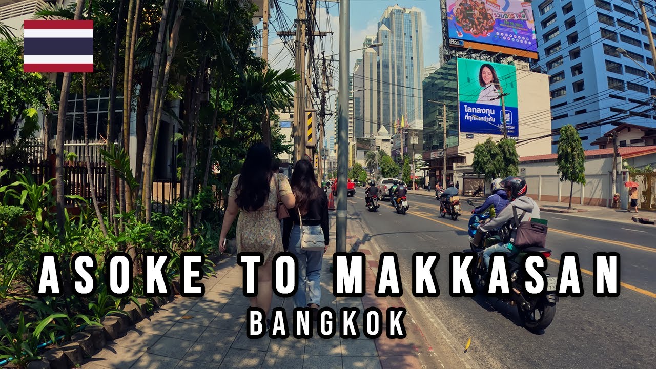 Bustling streets of Bangkok, Asoke to Makkasan Walk 🇹🇭 Thailand