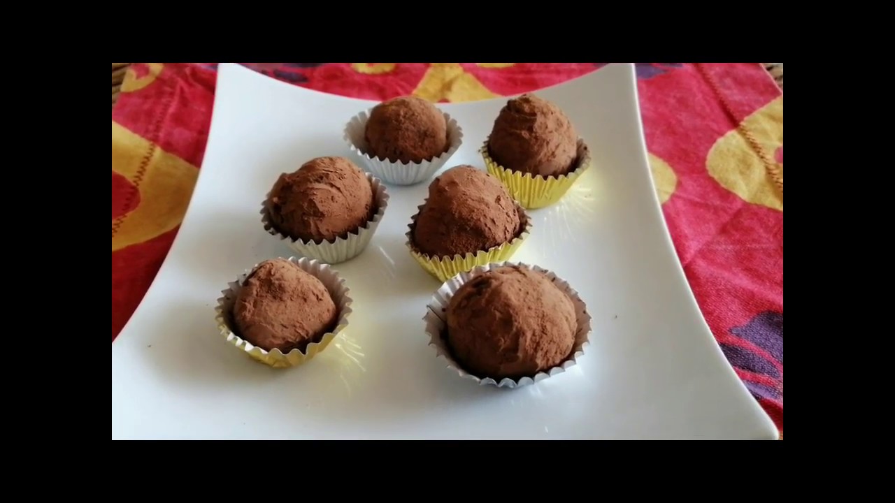 Trufas de chocolate negro