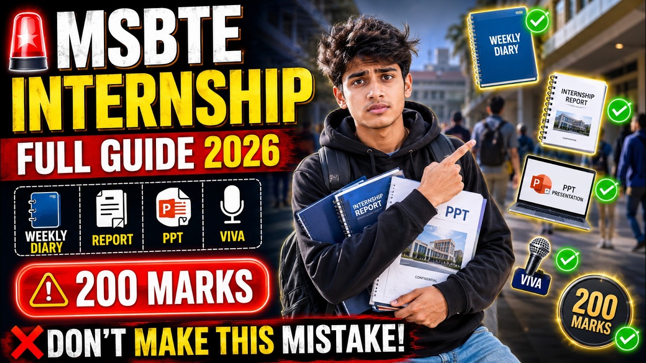 🚨 MSBTE Internship 2026 Complete Guide 🔥 | Weekly Diary, Report, PPT, Viva & 200 Marks | 5th Sem
