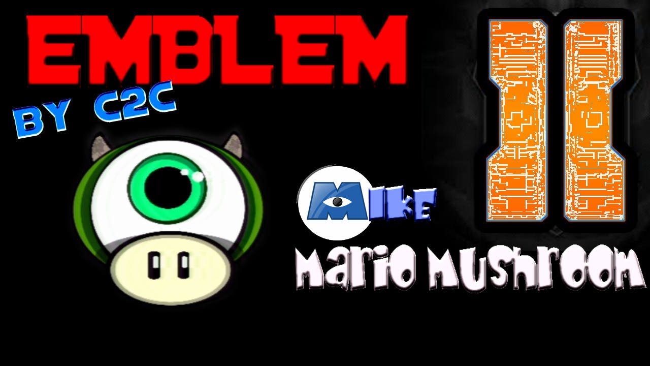 Black Ops 2 Emblem Tutorial - Monsters Inc (Mike Wazowski) Mario Mushroom!!