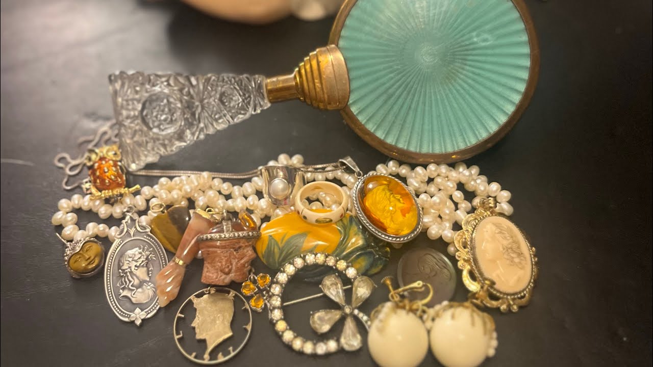 Vintage Jewelry Haul ! Amazing Hand carved Opal and more ! 