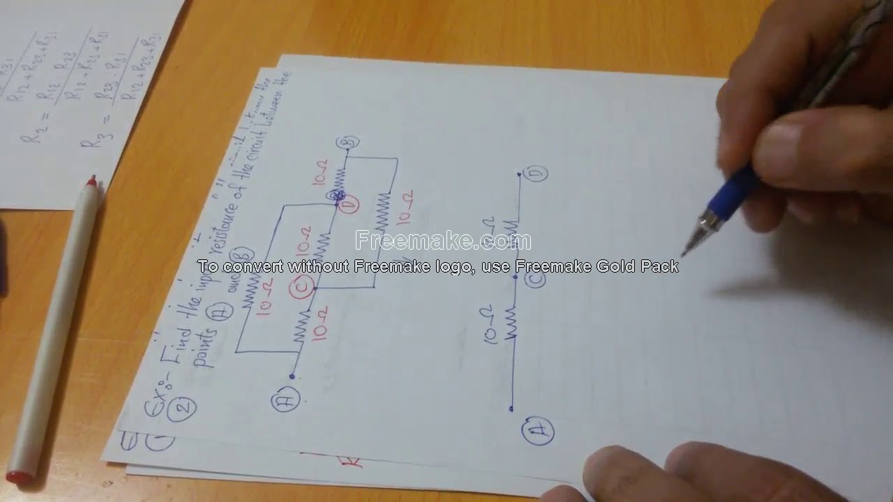 From Delta to Star & vice versa: Part 1 1أمثلة على تحويل ربط المقاومات من دلتا الى نجم