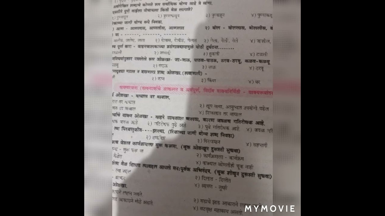 MPSC VVIMP MARATHI GRAMMAR