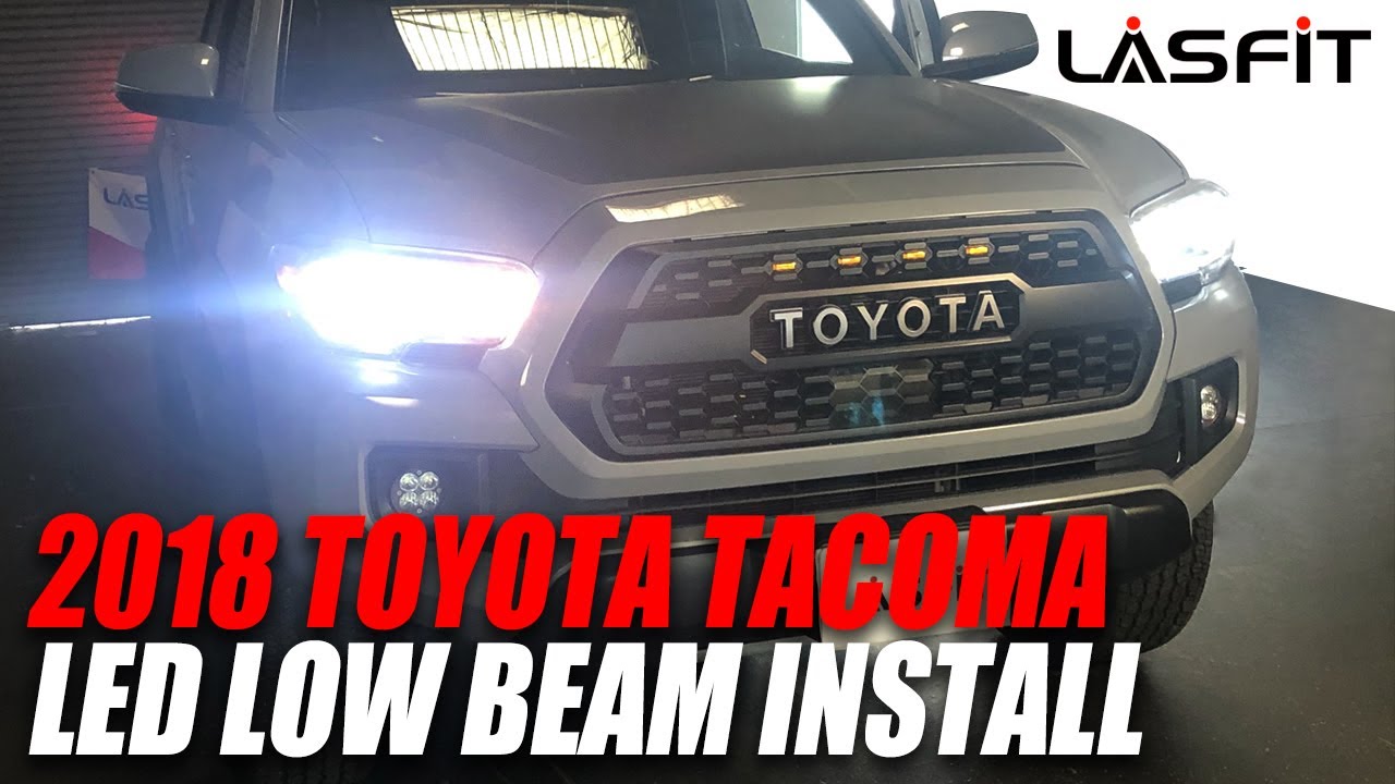 How to install 2018 Toyota Tacoma LED headlight bulbs low beam replacement