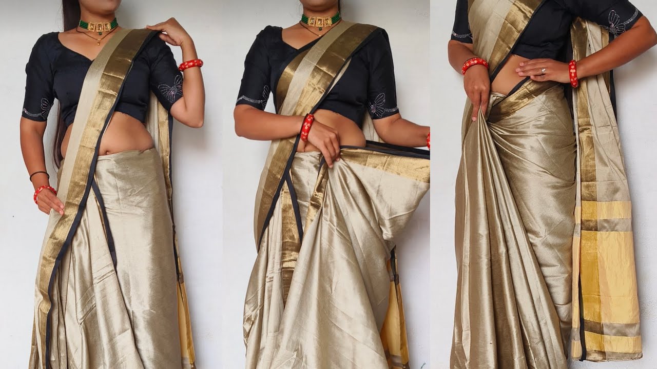 Pure kanjivaram saree draping tutorial for beginners/perfect side-shoulder pleats & attractive look🫣